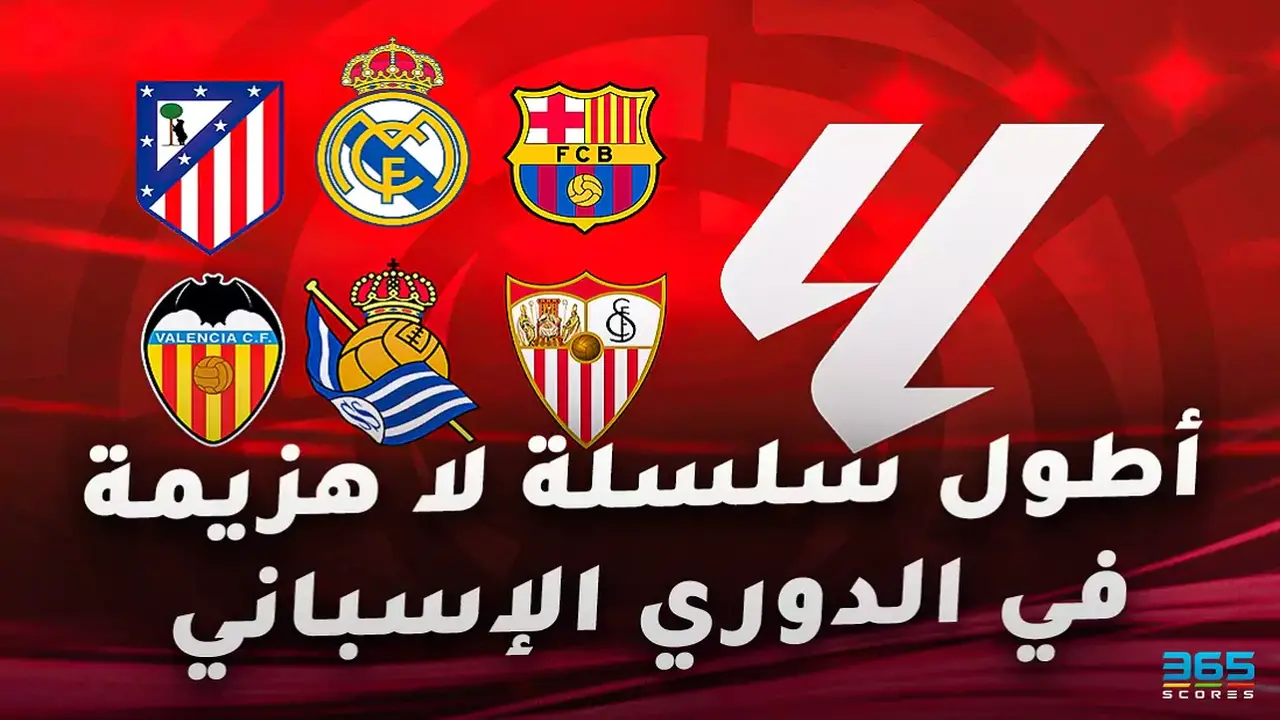 أطول سلسلة لا هزيمة في الدوري الإسباني.. مركز ريال مدريد وبرشلونة